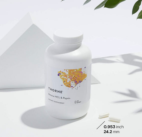 Thorne Betaine HCL & Pepsin - Digestive Enzymes for Protein Breakdown