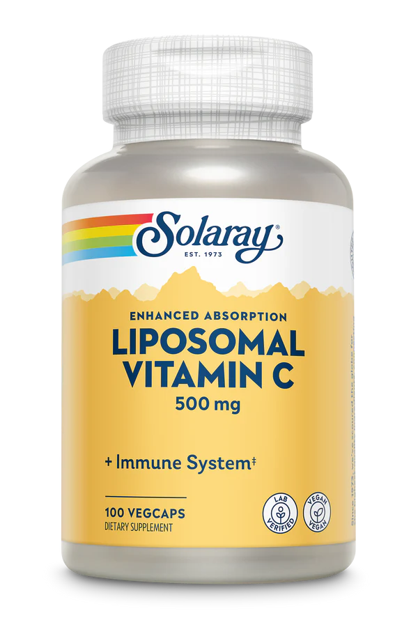 SOLARAY Liposomal Vitamin C 500mg - Enhanced Absorption Vitamin C Liposomal Blend with Fatty Acids - Antioxidant and Immune Support Supplement - Vegan, 60-Day Guarantee, 100 Servings, 100 VegCaps