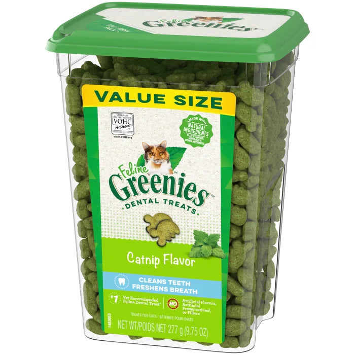 FELINE GREENIES Catnip Flavored Dental Treats, Value Size