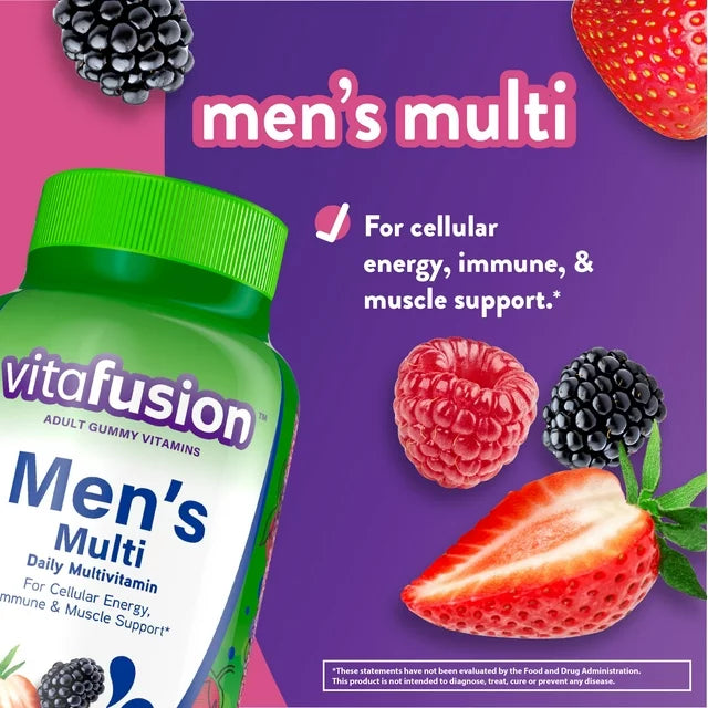 Adult Gummy Vitamins for Men, Berry Flavored Daily Multivitamins for Men, 150 Count