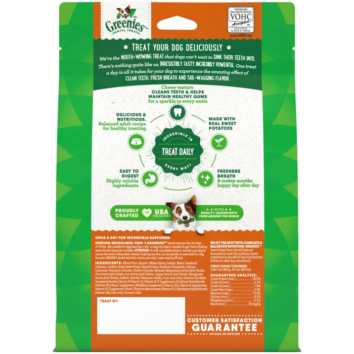 GREENIES Sweet Potato Flavored Regular Dental Treats, 12 Count