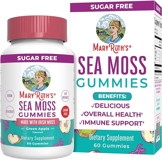 Sea Moss Gummies - 60PC for Gut Health and Immune Support Formulated for Adults and Kids Ages 4+