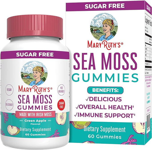 Sea Moss Gummies - 60PC for Gut Health and Immune Support Formulated for Adults and Kids Ages 4+