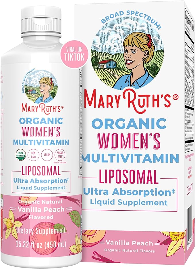 MaryRuth Organics Liposomal Womens Multivitamin for Immune Support | Vanilla Peach