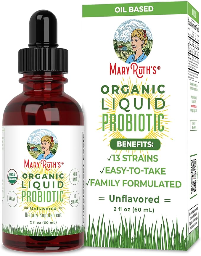 MaryRuth's Liquid Probiotic, Digestive Health, Probiotics for Men & Women, Probiotics for Kids, Acidophilus Probiotic, Vegan