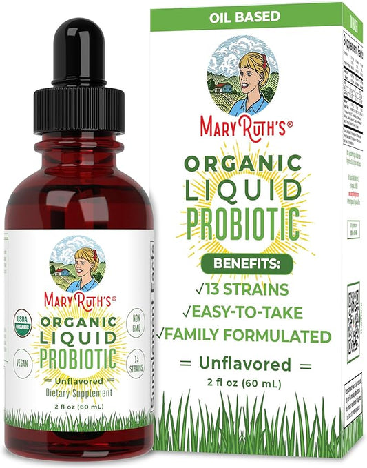 MaryRuth's Liquid Probiotic, Digestive Health, Probiotics for Men & Women, Probiotics for Kids, Acidophilus Probiotic, Vegan