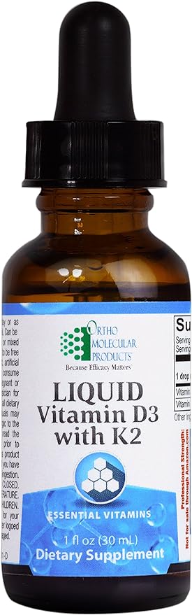 Ortho Molecular - Liquid Vitamin D3 with K2 - 1 OZ Liquid