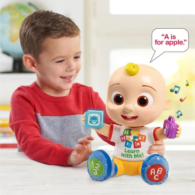 CoComelon Interactive Learning JJ Doll with Lights, Sounds, and Music to Encourage Letter, Number, and Color Recognition, Kids Toys for Ages 18 month