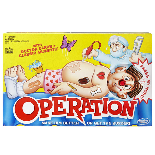 Operation Make Him Better Or Get The Buzzer Board Game for Family, by Hasbro