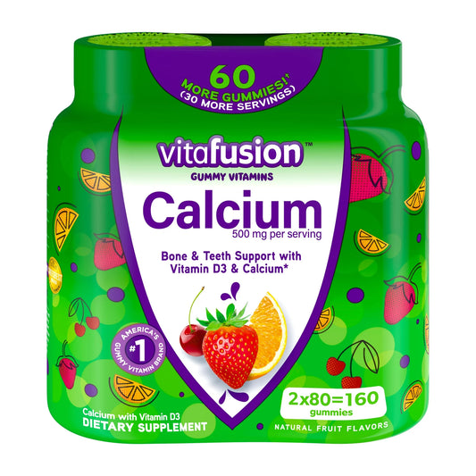 Calcium Gummy Vitamins, 2x80ct Twin Pack