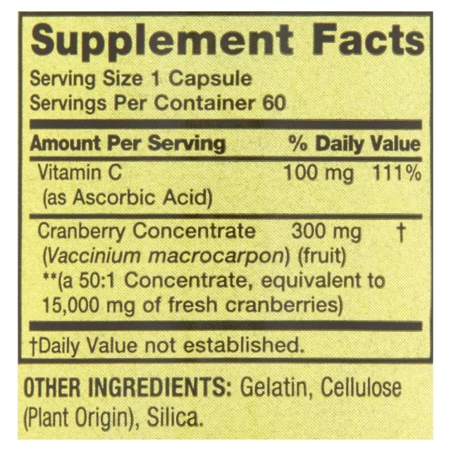 Strength Cranberry Dietary Supplement Capsules, 15,000mg Equivalent, 60 Count